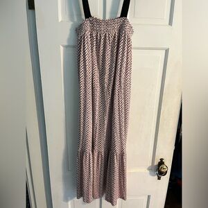 Chevron Dress Flounce Pocket